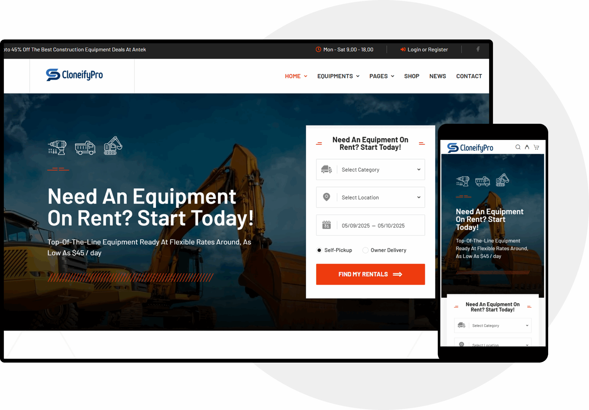 Equipment Rental Script Web Demo