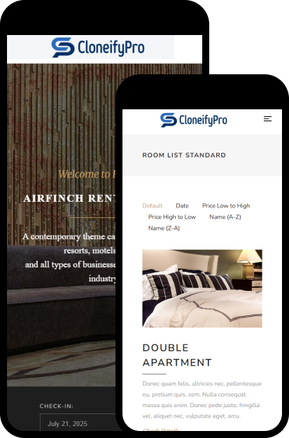  Airfinch rental script Mobile Demo