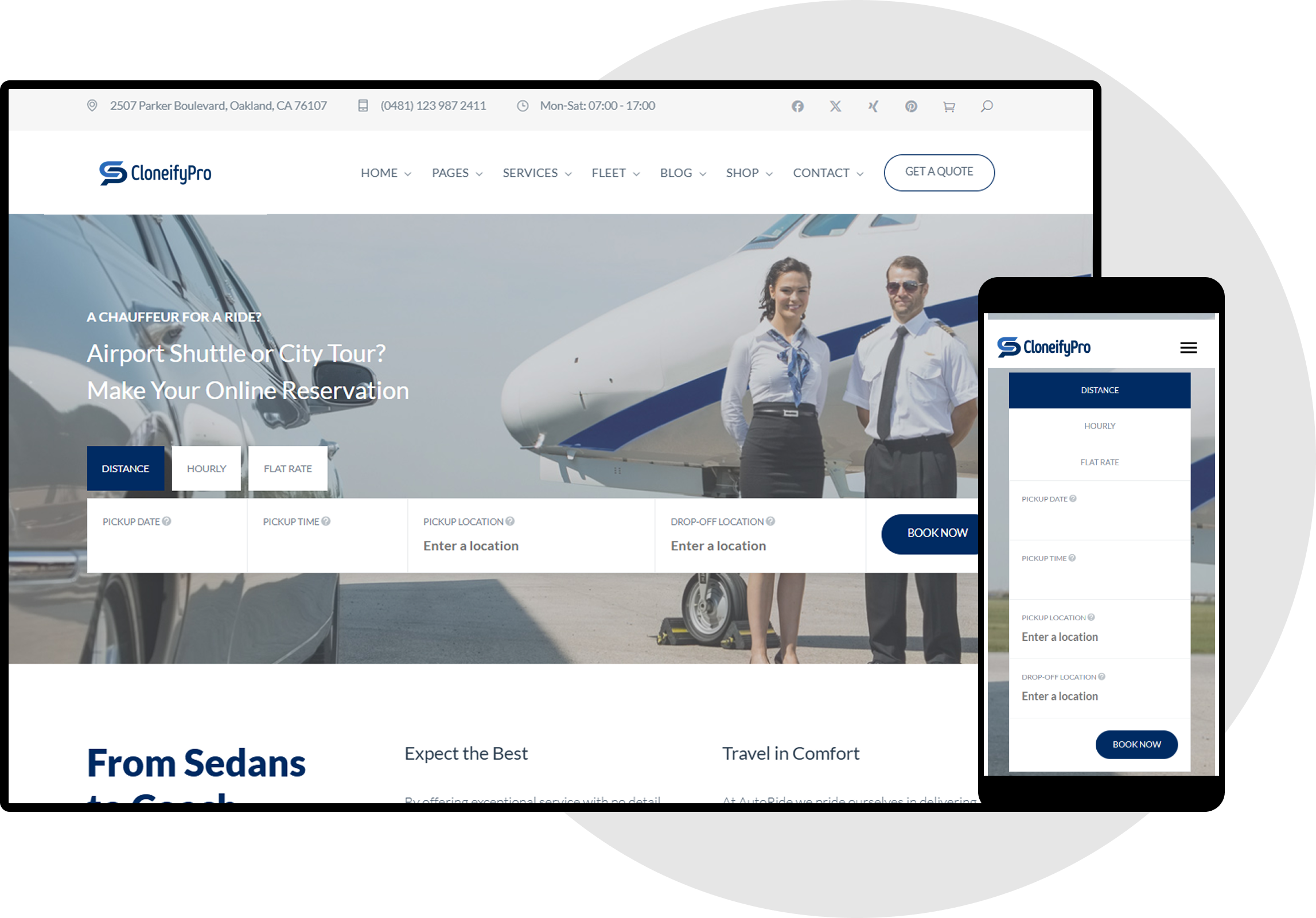 Airport Shuttle Clone Script Web Demo